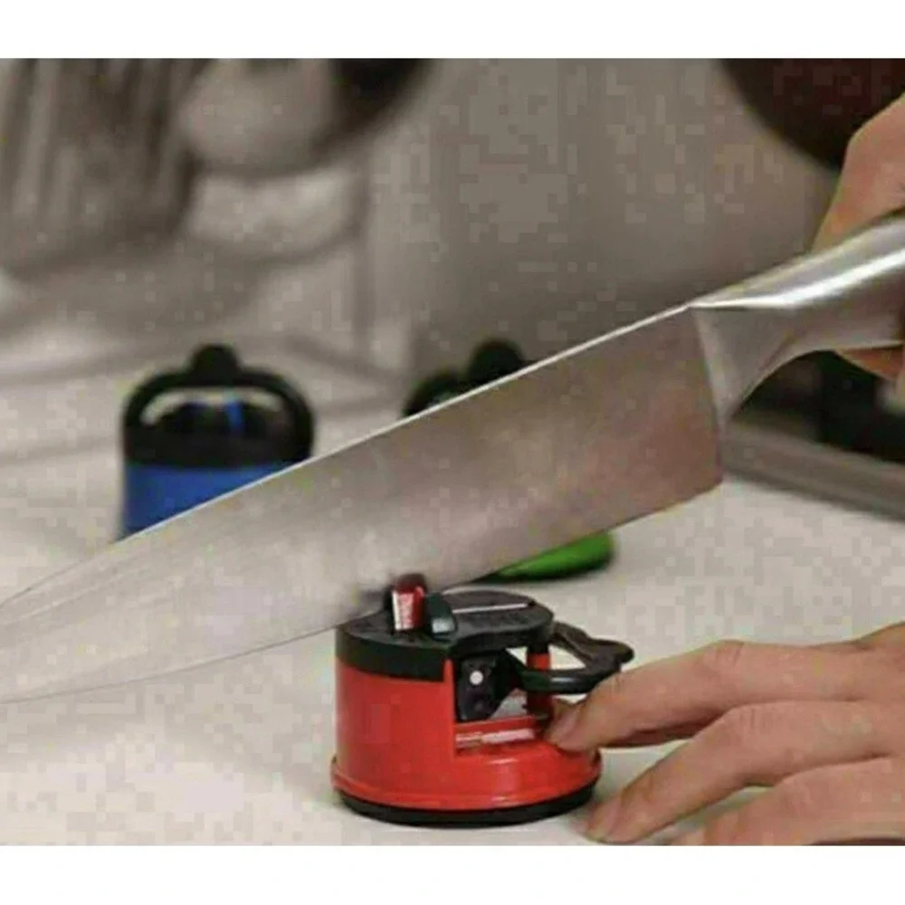 (Red)Knife‎ Sharpener Manual Scissor Sharpener Knife Sharpening Tool With US
